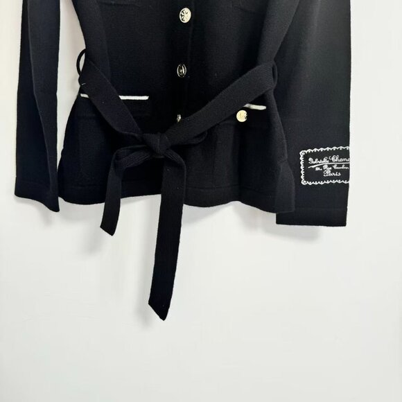 Chanel Black Lace-Up Cardigan: Where Classic Meets Elegant Style - Picture 3 of 11